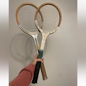 2‎ Vintage Wooden Tennis Rackets Regent Spalding Impact Junior Play Fast Decor